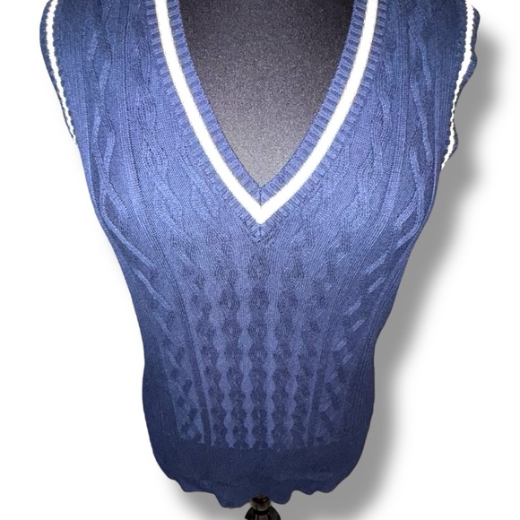 LADY HAGEN Women’s Golf Sweater Vest - XXL Navy / White - Picture 3 of 14